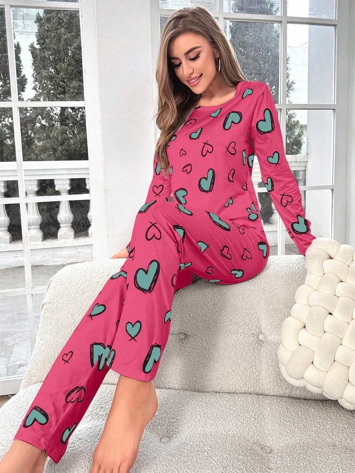 Women Printed Pajama Night Suit