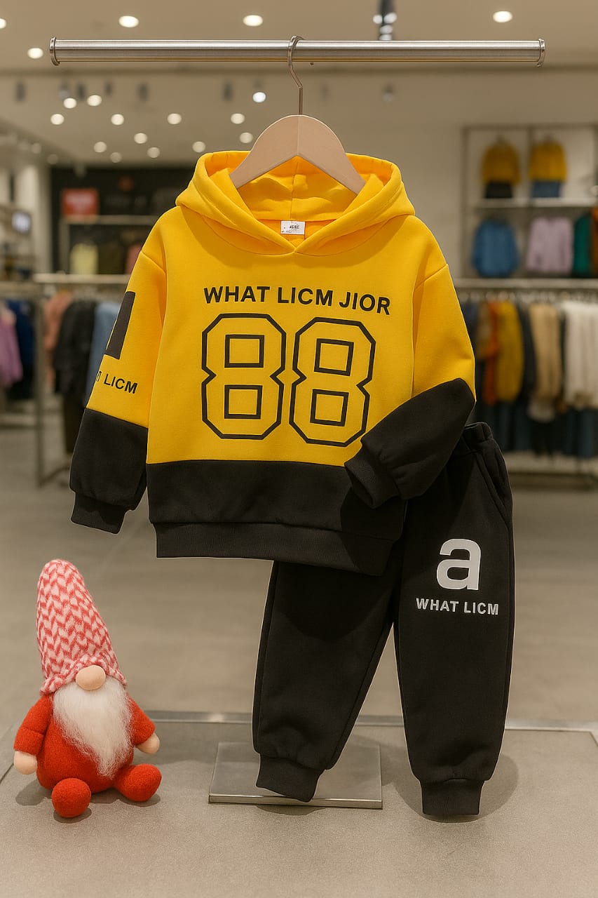 Fashion Hoodie Style Printed Kids Winter Suit