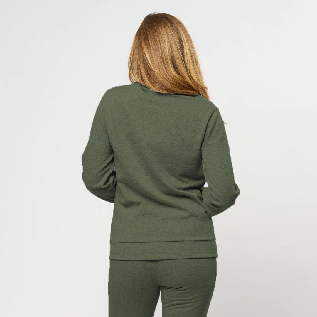 Women R/L Crew Neck Light Green Shirt For Winter