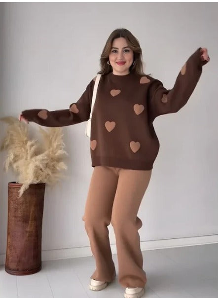 Winter Heart Printed 2 PC Co-Ord Set