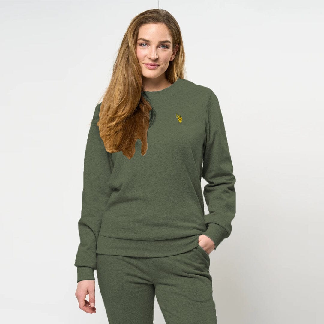 Women R/L Crew Neck Light Green Shirt For Winter