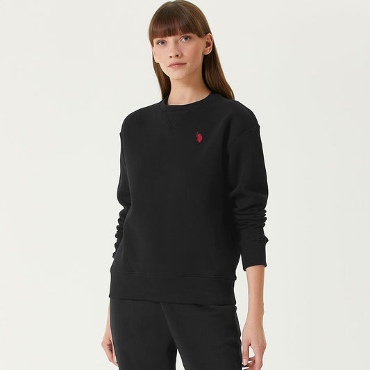 Polo Asn Women Crew Neck Black  Shirt for Winter