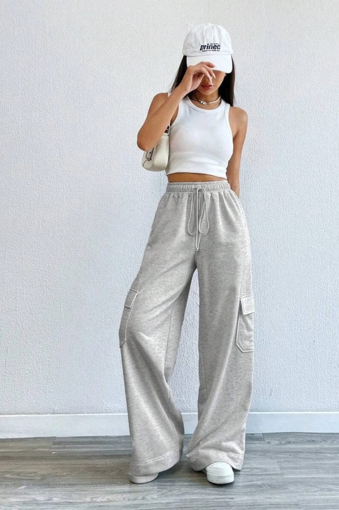 Women's Cargo High Waisted Wide Leg Athletic Trouser
