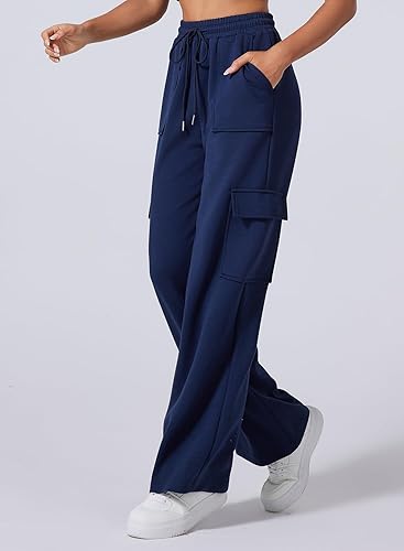 Women's Cargo High Waisted Wide Leg Athletic Trouser