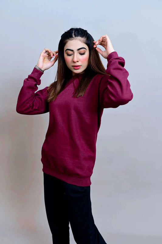 Unisex Winter Basic Sweatshirt - Maroon