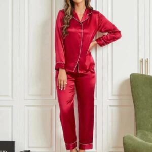 Printed Shirt and Trousers Night Suit : Stylish & Comfortable Women Sleepwear Set