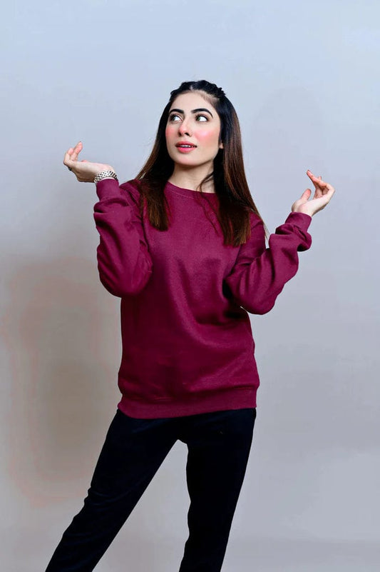 Unisex Winter Basic Sweatshirt - Maroon