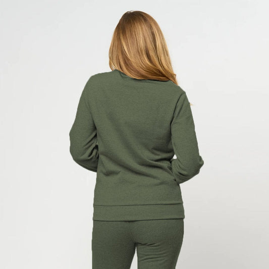 Women R/L Crew Neck Light Green Shirt For Winter