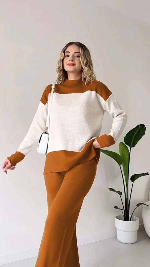 Camel Panel Style Co-Ord Sets For Women