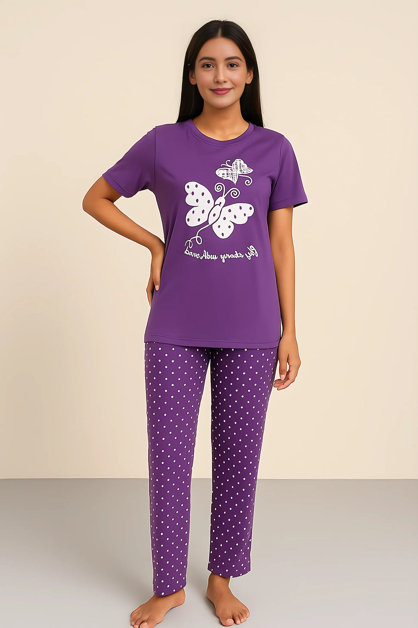 Butterfly Printed Night Suit