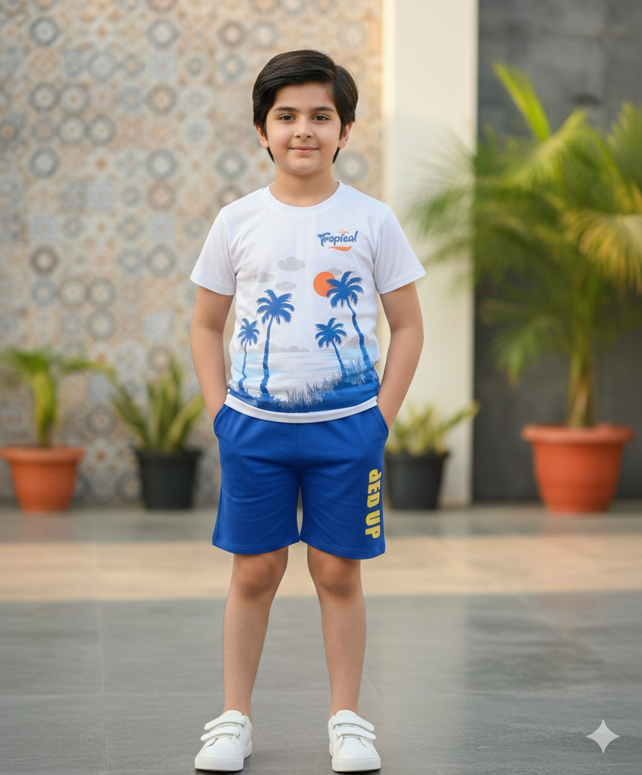 Blue Tree T -Shirt & Short Print