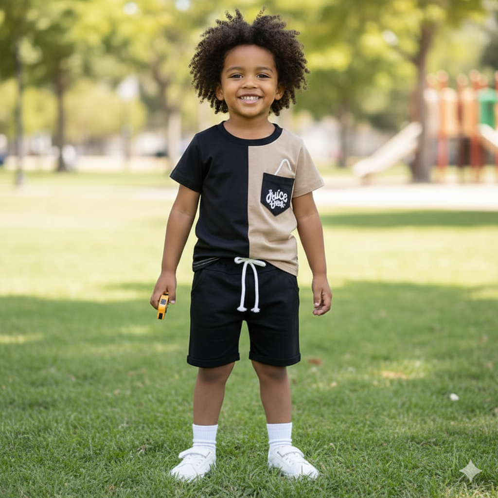 Kids Trending Print T-Shirt & Shorts Set Cantraz Tshirt