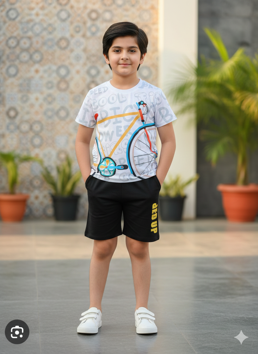 Kids Bicycle T-Shirt & Shorts Set