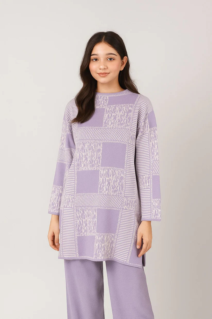 Lavender Patchwork Winter Track Suit..