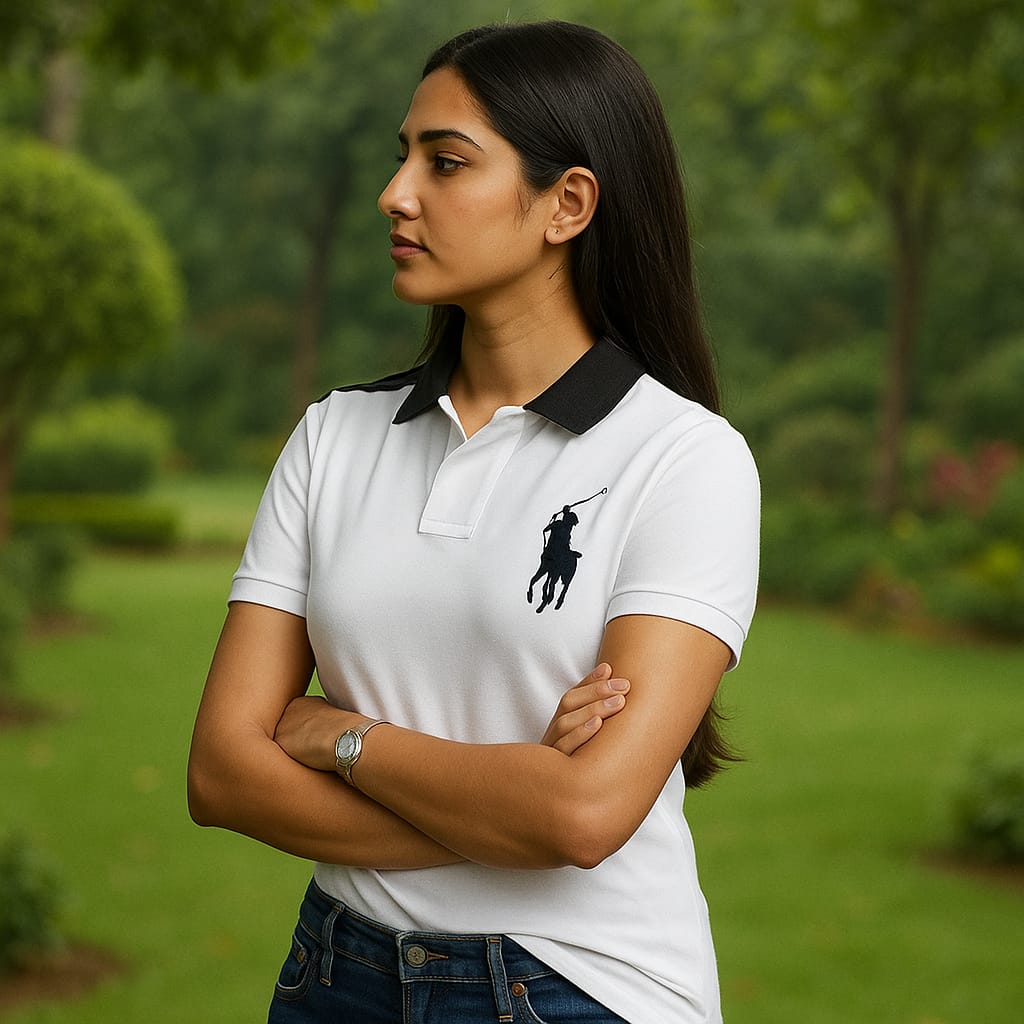Women's Premium Cotton Polo Shirt | High-Density Embroidered Logo | Durable & Comfortable Fit | Stylish White Polo for Women – Ideal for Casual & Business Wear