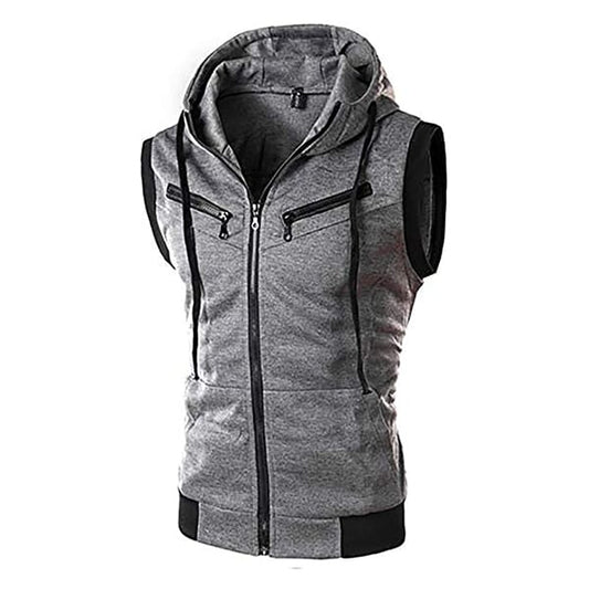 Girls Jaqueta Front Zipper Sleeveless Hoodies