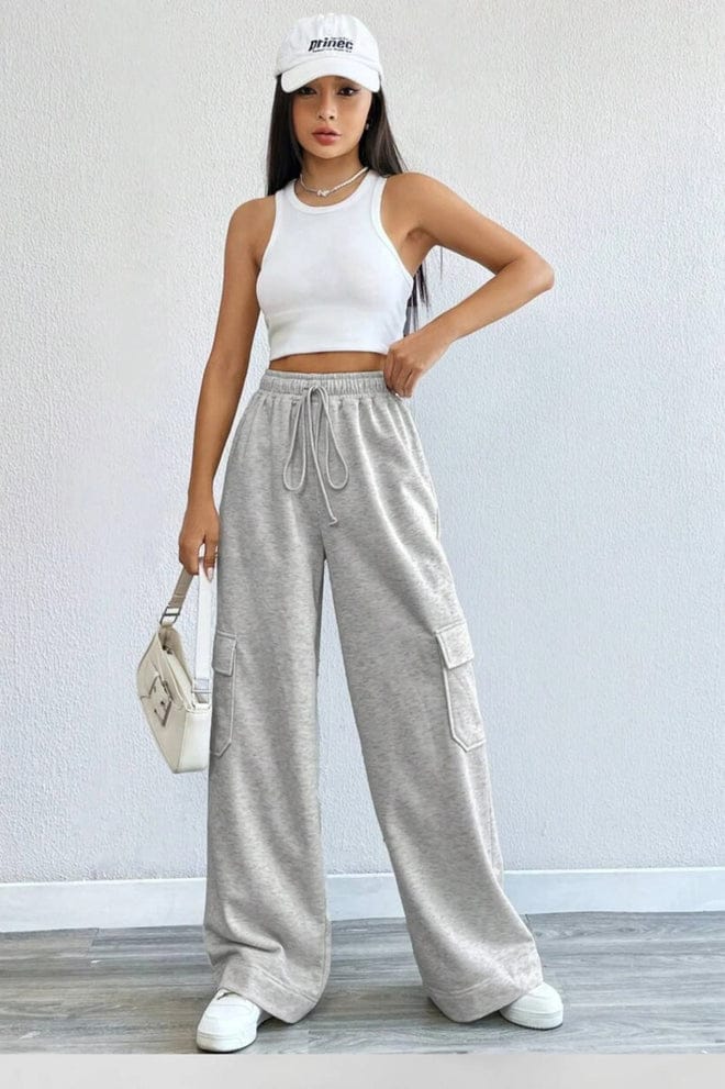 Women's Cargo High Waisted Wide Leg Athletic Trouser