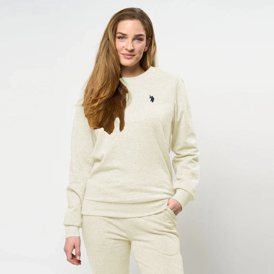 Polo Asn Women Crew Neck White  Shirt for Winter